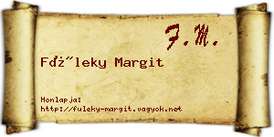 Füleky Margit névjegykártya